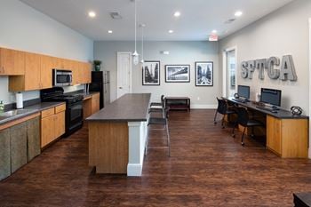 Business center with kitchen